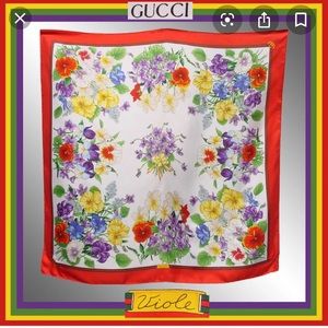 Vintage 80’s Gucci Silk Scarf - Votives Print